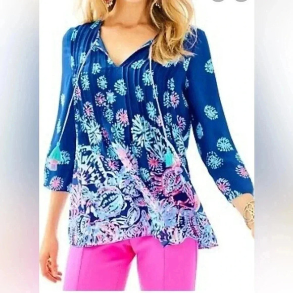 Lilly Pulitzer Marilina Tunic Top Gypsea sz XS - Picture 1 of 5